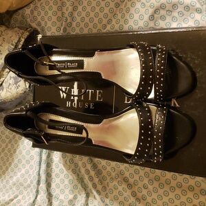 NIB WHBM Black High Heel Sandals Size 6.5